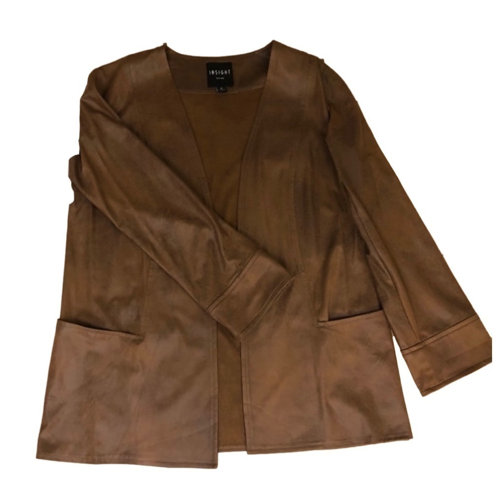 Insight Faux Suede Jacket Tobacco Brown Size 12 - Picture 4 of 10